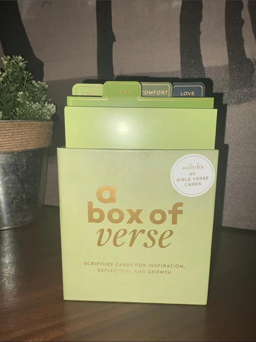 Bible verse cards in a box